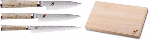 Set de 3 couteaux japonais Miyabi 5000MCD spécial poisson + planche à découper Miyabi