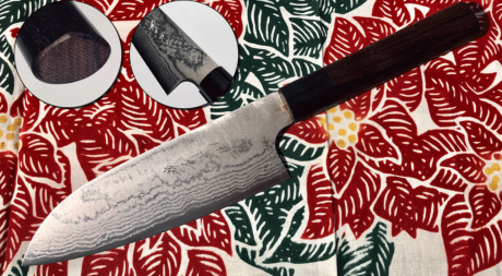 Couteau japonais artisanal Kamo Hocho Santoku 15,5 cm