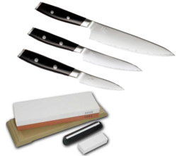 SET 3 COUTEAUX DE CUISINE JAPONAIS YAXELL MON "FORME EUROPÉENNE" PIERRE