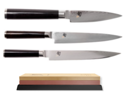 SET DE 3 COUTEAUX DE CUISINE JAPONAIS KAI SHUN CLASSIC "SPÉCIAL POISSON" ET PIERRE