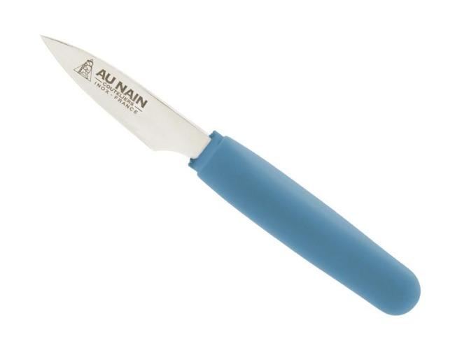 Couteau à huîtres  ERGO - AU NAIN , lame inox - manche ovale thermo-gomme bleu