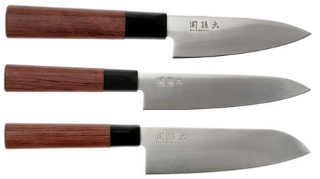 Set de 3 couteaux japonais Kai Seki Magoroku Red Wood - type japonais
