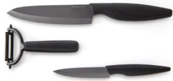 COFFRET DE 2 COUTEAUX DE CUISINE CHEF ET OFFICE + ÉCONOME EN CÉRAMIQUE