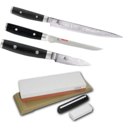SET 3 COUTEAUX DE CUISINE JAPONAIS YAXELL RAN "SPÉCIAL POISSON" PIERRE