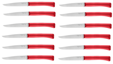 Coffret 12 couteaux de table Opinel "bon appétit" rouge