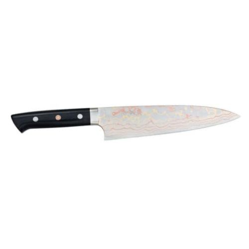 Couteau artisanal "Rainbow Damascus" de Takeshi Saji - Chef 210 mm