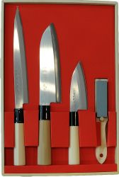 COFFRET DE 3 COUTEAUX DE CUISINE JAPONAIS JAKU TRADITION ET PIERRE
