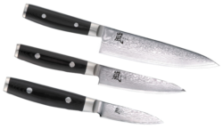 SET 3 COUTEAUX DE CUISINE JAPONAIS YAXELL RAN "FORME EUROPÉENNE"