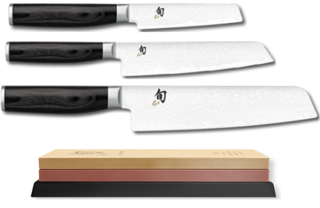 Set de couteaux de cuisine Kai Shun Premier Minamo et pierre
