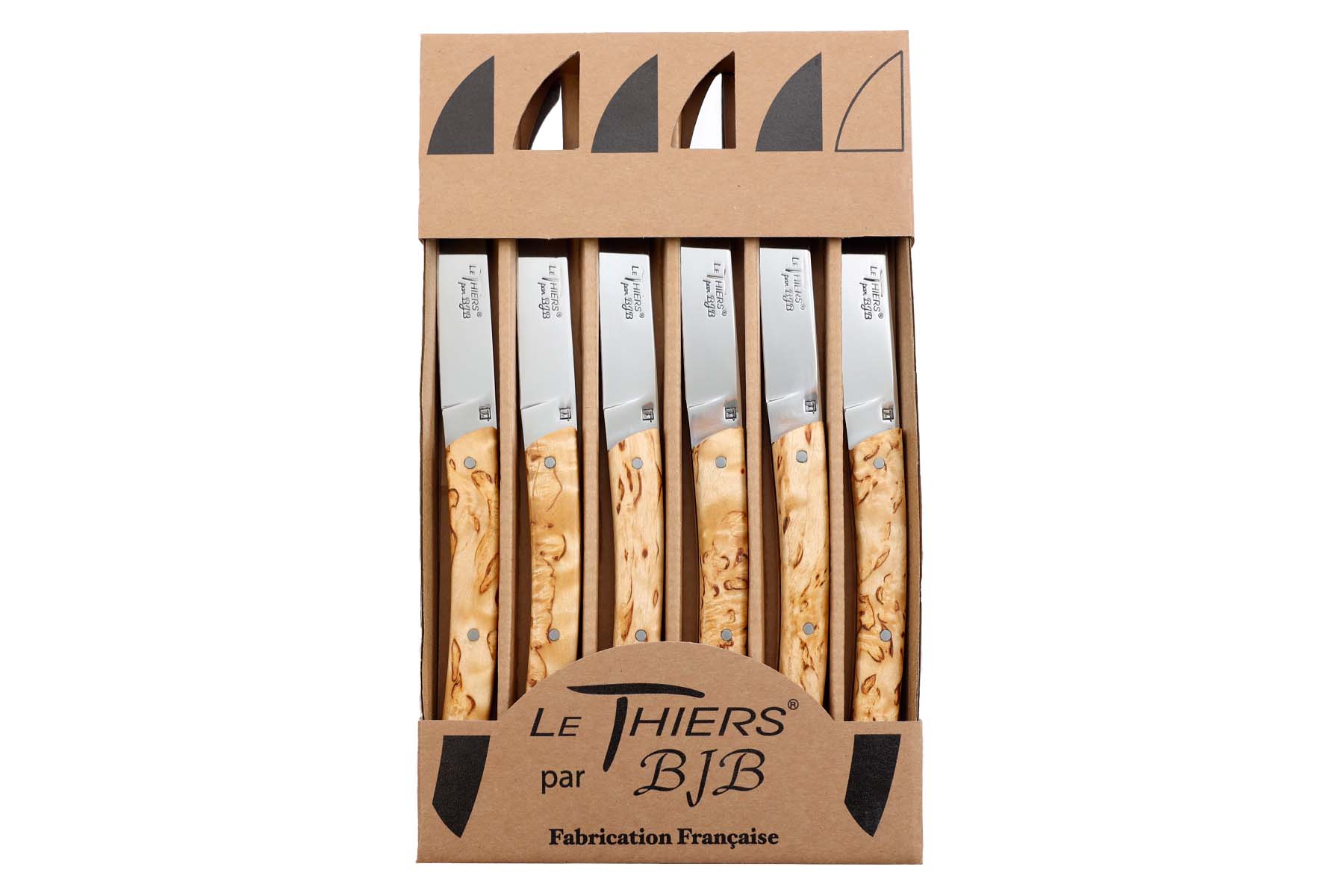 Coffret de 6 couteaux Le Thiers par BJB - modèle Le thiers en bouleau