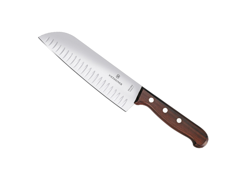 Santoku Victorinox Wood lame alvéolée 17 cm - Manche palissandre