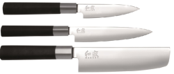 SET 3 COUTEAUX DE CUISINE JAPONAIS KAI WASABI BLACK "FORME VEGAN"