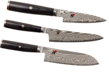 Set de 3 couteaux japonais Miyabi 5000FCD forme japonaise