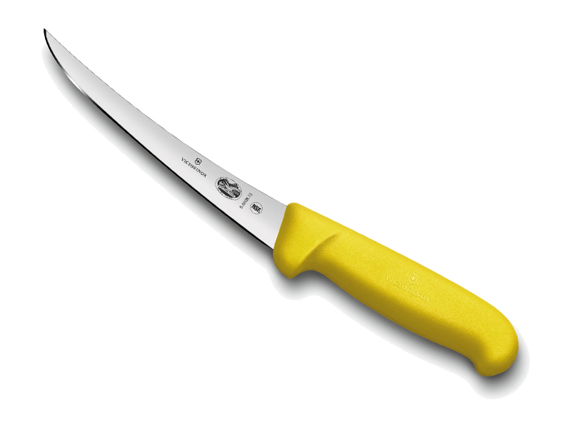 Couteau à désosser Victorinox lame dos renversé 12 cm - Manche Fibrox jaune