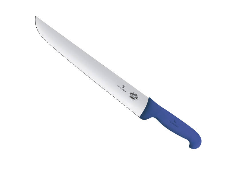 Couteau à poissons Victorinox lame dentée 36 cm - Manche Fibrox bleu