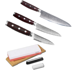 SET 3 COUTEAUX DE CUISINE JAPONAIS YAXELL SUPER GOU "FORME JAPONAISE" PIERRE