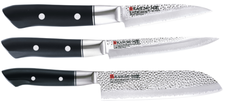 SET 3 COUTEAUX JAPONAIS KASUMI HAMMERED "FORME JAPONAISE"