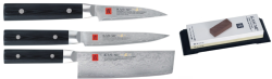 Set de 3 couteaux japonais Kasumi Master Piece "FORME VÉGAN" ET PIERRE