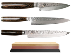 SET DE 3 COUTEAUX JAPONAIS KAI SHUN PREMIER "SPÉCIAL POISSON" ET PIERRE